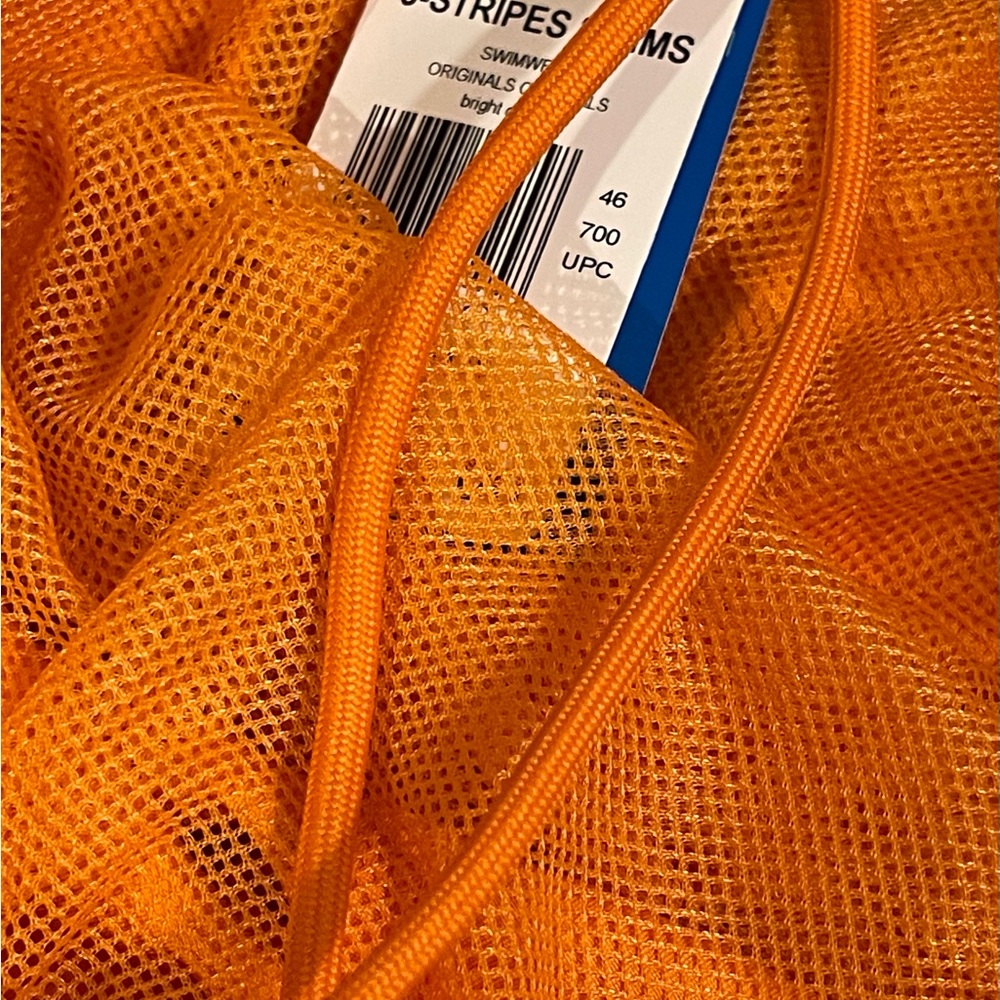 NWT Adidas Three Stripe Swim Trunks Shorts Orange Men Size S Trefoil Originals - Picture 11 of 14